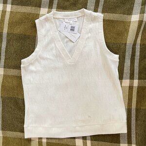 Brea Canyon Sleeveless Sweater Off White Large NWT